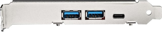 StarTech.com USB-C PCIe Erweiterungskarte mit 5 Ports, 10 Gbit/s USB 3.1 Gen 2, 1x USB-C, 2x USB-A und 1x 2-Port IDC interner Header, PEXUSB312A1C1H, Silber - Bild 1