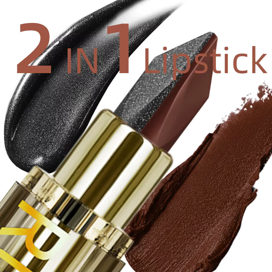 KAFURUX Lippenstift, Schokolade, Rot, Matte & Glitter, Wasserdicht - Bild 5