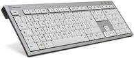 Logickeyboard USB AZERTY Tastatur Französisch in Weiß und Silber aus Aluminium - Bild 1