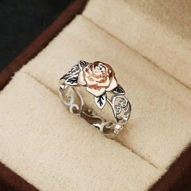 Blumenringe Roségold Silber, Zirkon, Damen - Bild 1
