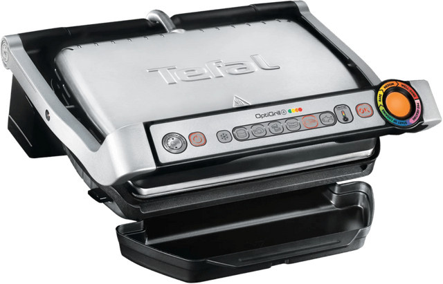 Tefal OptiGrill+ GC716D Kontaktgrill in Silber mit Waffelzubehör und herausnehmbaren Edelstahlplatten - Bild 1