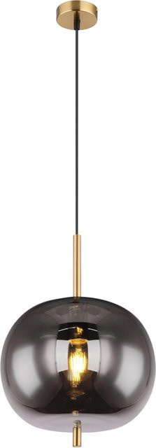 Globo Lighting Pendelleuchte Blacky I 1-flammig in Messingfarben matt und Rauchglas, Durchmesser: 30 cm - Bild 1