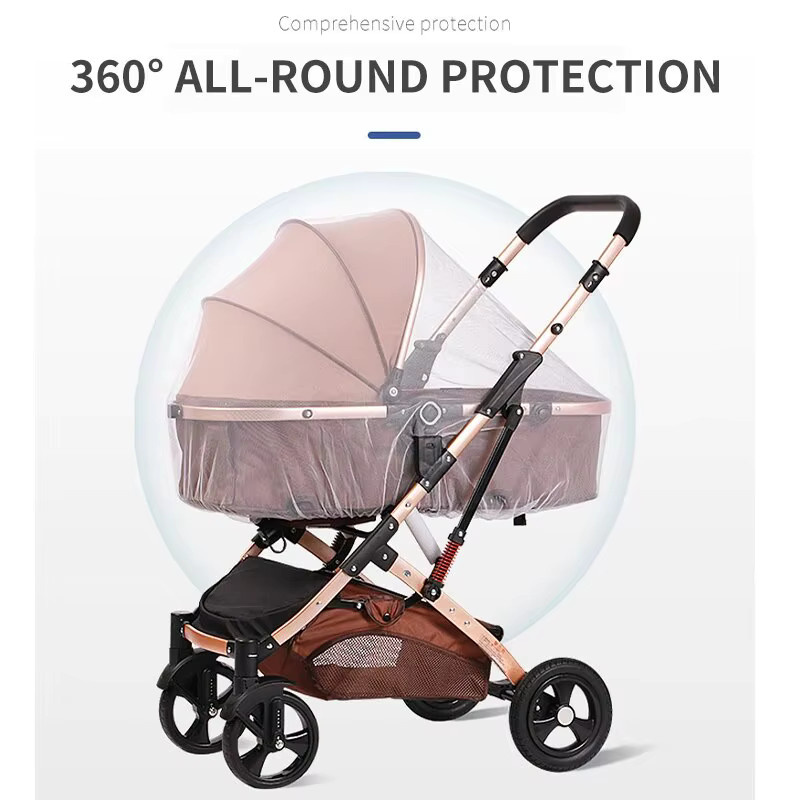 Atmungsbares Kinderwagen-Moskitonetz in Weiß für vollständige Abdeckung - Bild 2