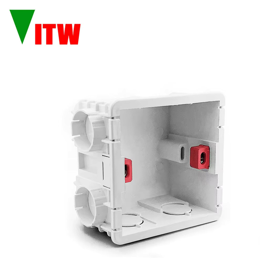 Vitw Wandsteckdosen-Installations-Bodenbox in Weiß, Unterputz Anschlussdose für EU-Schalterzubehör, B/H: 8,6 x 8,6 cm - Bild 1