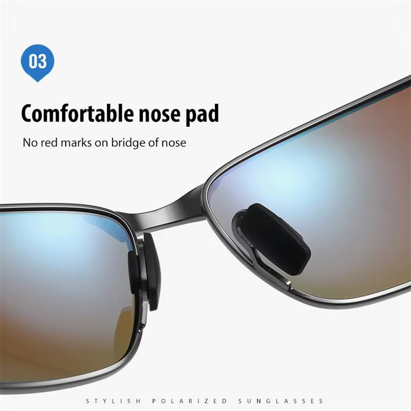 Quadratische Sonnenbrille, Vollrand, Metall - Bild 2