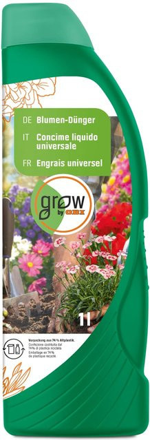 GROW by OBI Flüssiger Blumen-Dünger für Zimmerpflanzen, Balkonpflanzen und Gartenpflanzen, 1 l - Bild 1