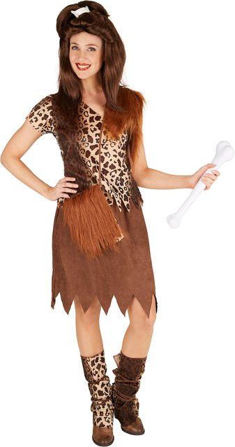 tectake Frauenkostüm Steinzeitfrau, Fantasy, Textil, Braun - Bild 1