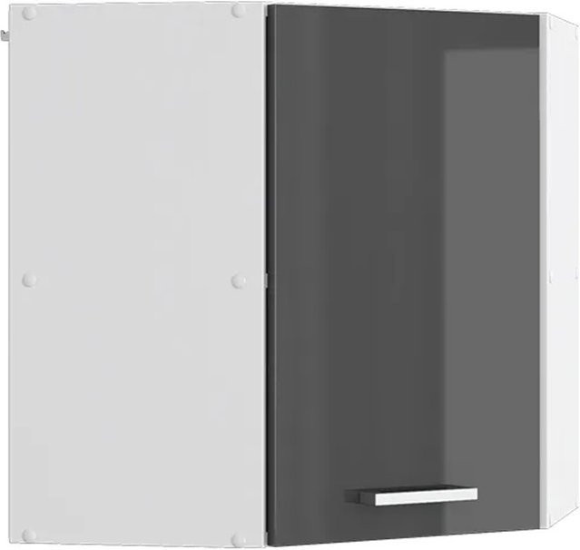 Vicco R-Line Eckhängeschrank für die Küche in Anthrazit Hochglanz und Weiß, B/T/H: 57 x 34 x 60 cm - Bild 1