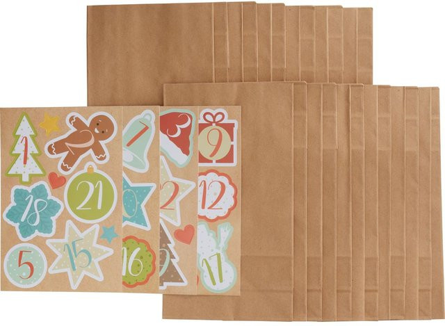 Adventskalender-Set Happy Christmas von Braun+Company in Braun aus Kraftpapier - Bild 1