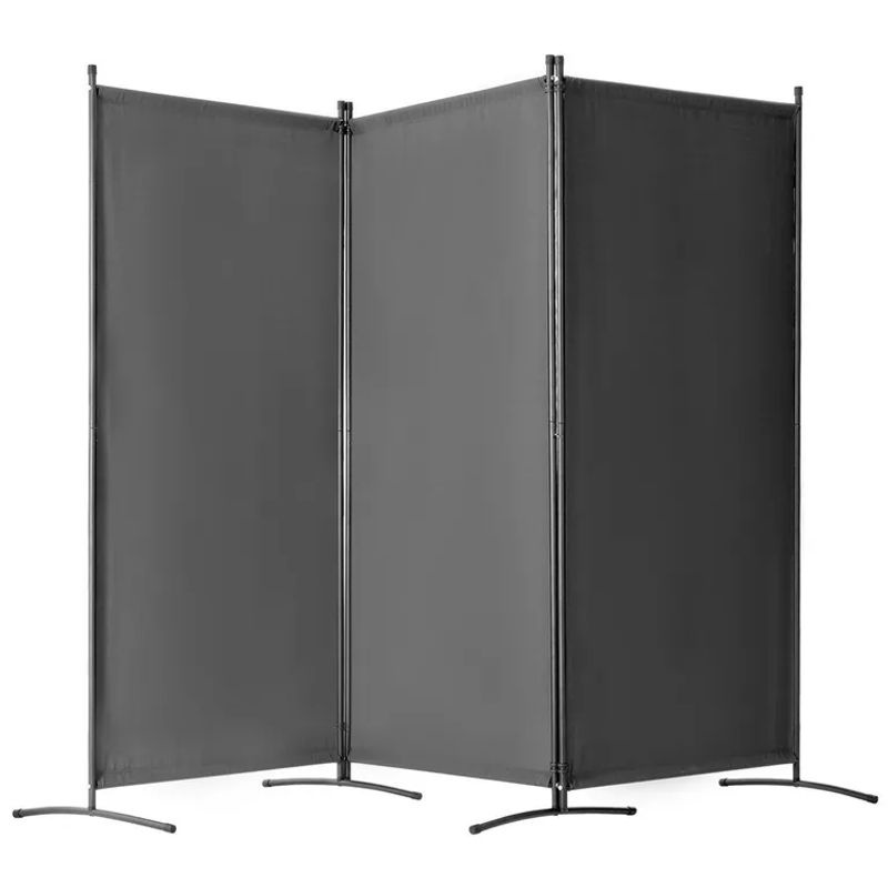 Buying Solutions MB Raumteiler mit 3 Paneelen aus Metall und Textil in Grau, freistehend und minimalistisch - Bild 2