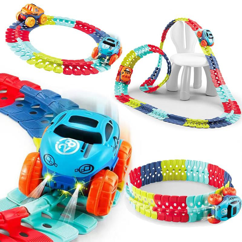 Linyi toy Schwerkraft Rennen Strecken Schiene Auto Spielset 46-teiliges Set - Bild 3