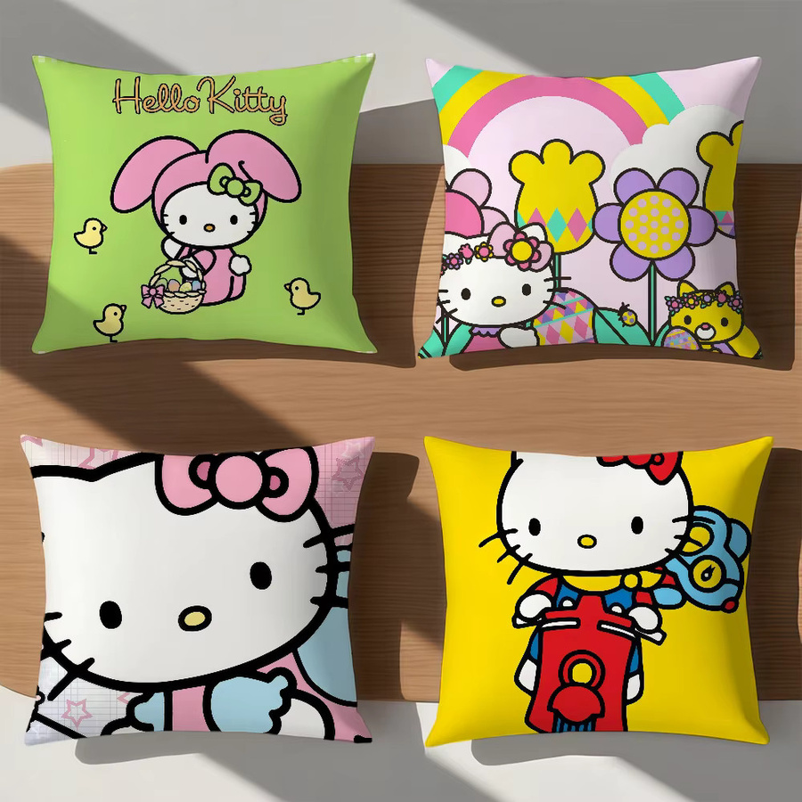 Sanrio Hello Kitty Kawaii Kissenbezug mit Cartoon-Katzen-Design für Sofa und Wohnzimmer - Bild 2