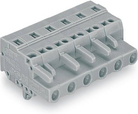WAGO Buchsengehäuse-Kabel 231 Polzahl 10 in Grau, Rastermaß: 7.50 mm, 231-210/008-000, 25 Stück - Bild 1