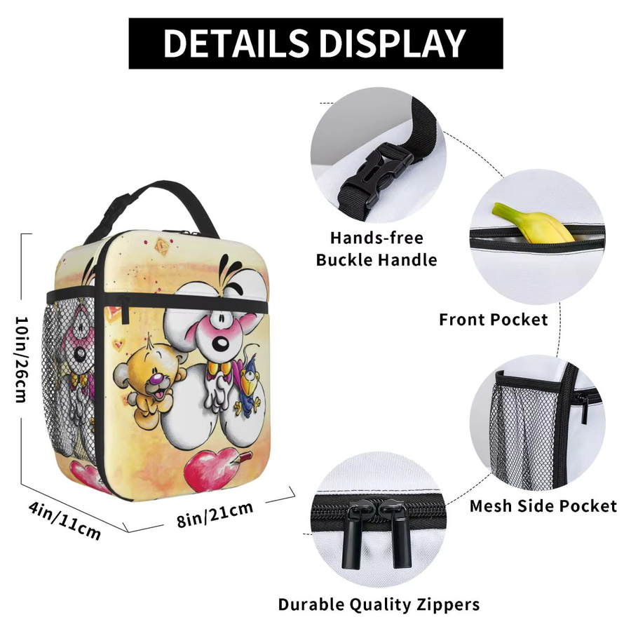 Isolierte Diddl Thermo-Lunchtasche von MINISO in Multicolour, B/H/T: 26,0 x 21,0 x 0 cm - Bild 4