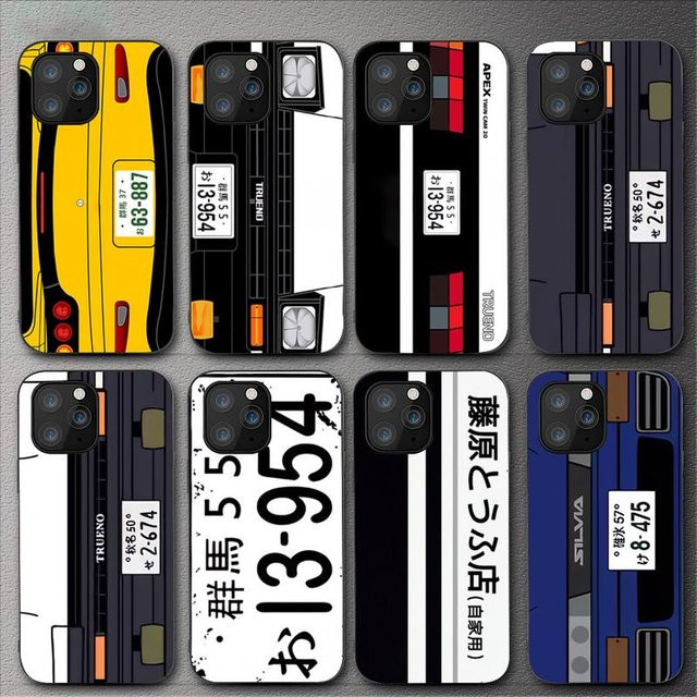 Remazy Japan Classic JDM AE86 License Plate Soft Cover Handyhülle für iPhone 17 16 15 14 13 12 11 Pro Max Mini X XS XR 7 8 Plus SE - Bild 1