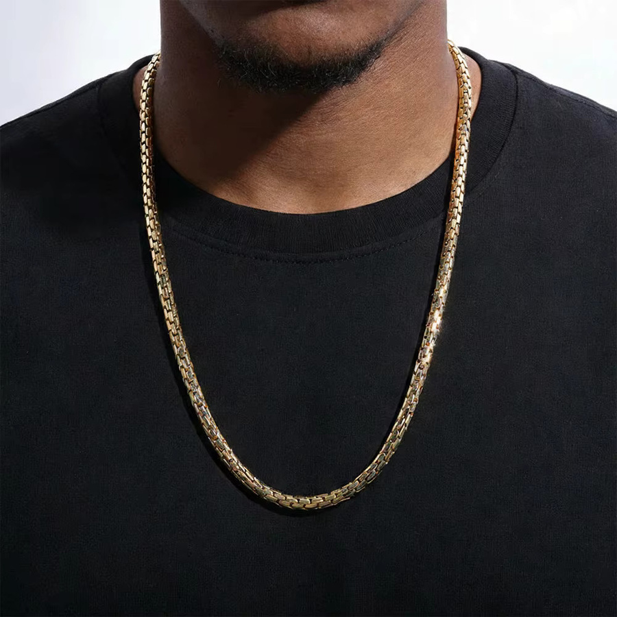 ESKEEM Halskette Messing, 18K Vergoldet, Gold, Herren - Bild 3