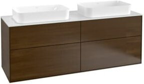 Villeroy & Boch Waschtischunterschrank Finion Wandmontiert in Walnuss Veneer mit internen Schubladen, Breite: 160 cm, Tiefe: 60,3 cm - Bild 1