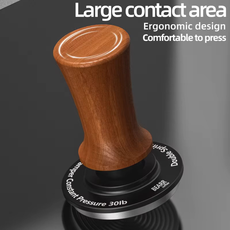 BEARR Kaffee Tamper mit Konstantdruck und kalibrierter Doppelfeder in Braun für Breville Espressomaschinen, Durchmesser: 51 mm, 53 mm, 53,7 mm oder 58 mm - Bild 2