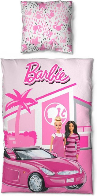 Barbie Microfaser Bettwäsche Set für Kinder in Rosa mit Deckenbezug und Kissenbezug, B/H: 135 x 200 cm und 80 x 80 cm - Bild 1