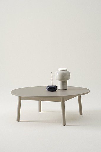 Jotex Kaffeetisch KINNA rund in Beige und Grau, Durchmesser: 100 cm, Höhe: 35 cm - Bild 1