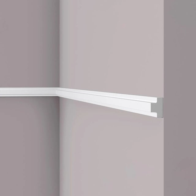 NMC T40 WALLSTYL Wand- und Friesleiste als Zierleiste und Stuckleiste in Weiß, B/H/T: 200 x 2 x 3 cm - Bild 1