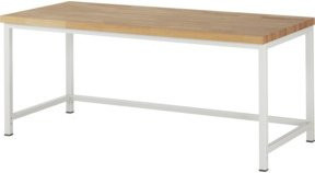Rau Werkbank höhenverstellbar aus Holz und Stahl in Braun, B/T/H: 200 x 90 x 84-104 cm - Bild 1