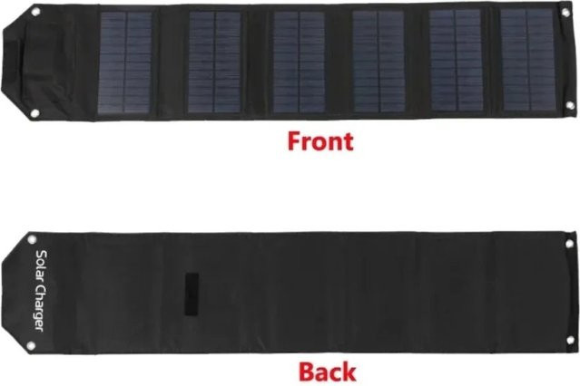 VIKEFON Faltbares Solarpanel mit 100W Schnellladung und USB-A Anschluss in Schwarz für Outdoor-Camping und Notstromversorgung - Bild 1