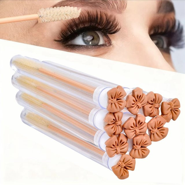 10-teiliges Make-up-Pinsel-Set, Mascara-Röhrenpinsel in Schleifenform, Braun - Bild 1