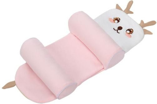 Baby Stützkissen von jikaixiang in Rosa, atmungsaktives Säuglingskopfkissen aus Baumwolle für Neugeborene von 0-12 Monaten - Bild 1