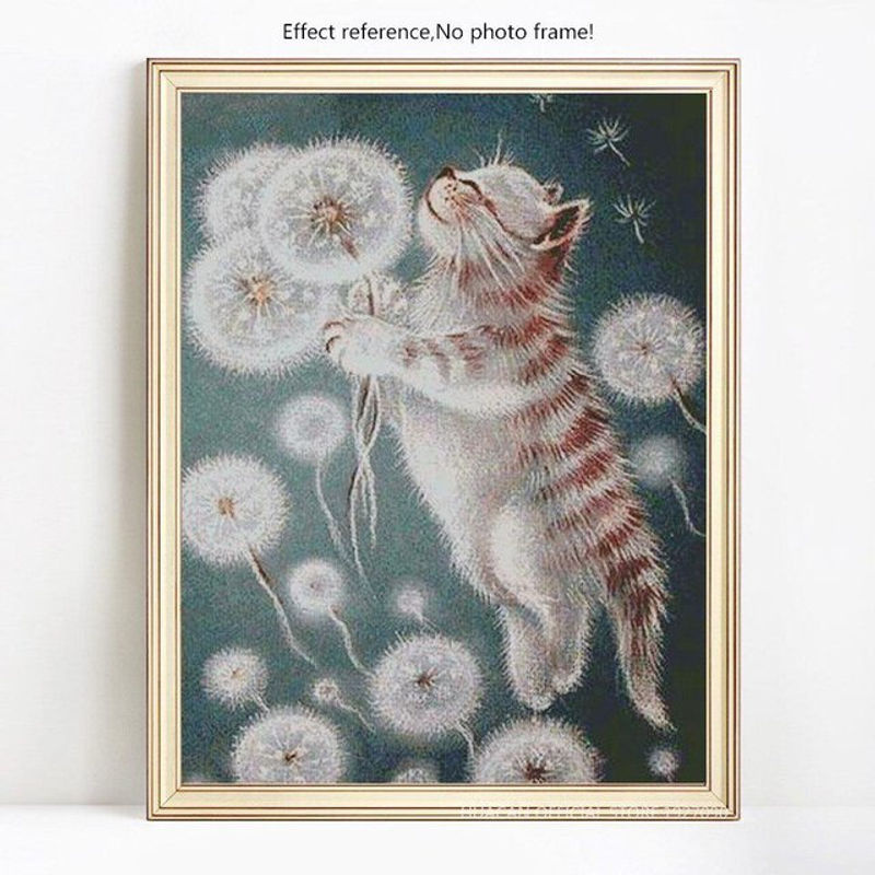 Diamantmalerei Set von FIYO mit Katze und Strasssteinen in Multicolor, B/H: 30 x 20 cm - Bild 5