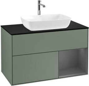 V&B Waschtischunterschrank Finion 100 in Platinblau matt lackiert B/T/H: 100 x 50,1 x 50,1 cm - Bild 1