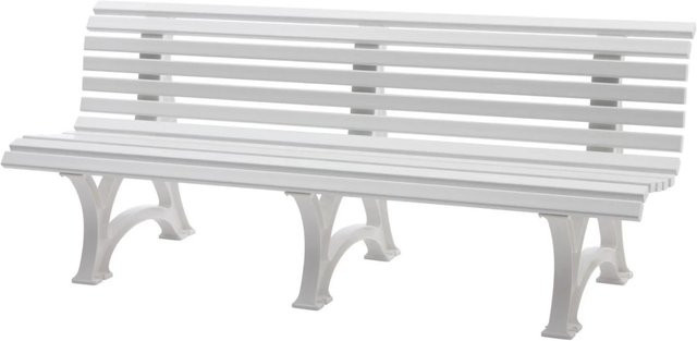 PROREGAL Gartenbank Jamaika 4 Sitzer in Weiß aus UV-beständigem Witterungskunststoff, H x B x T: 80 x 200 x 64 cm - Bild 1