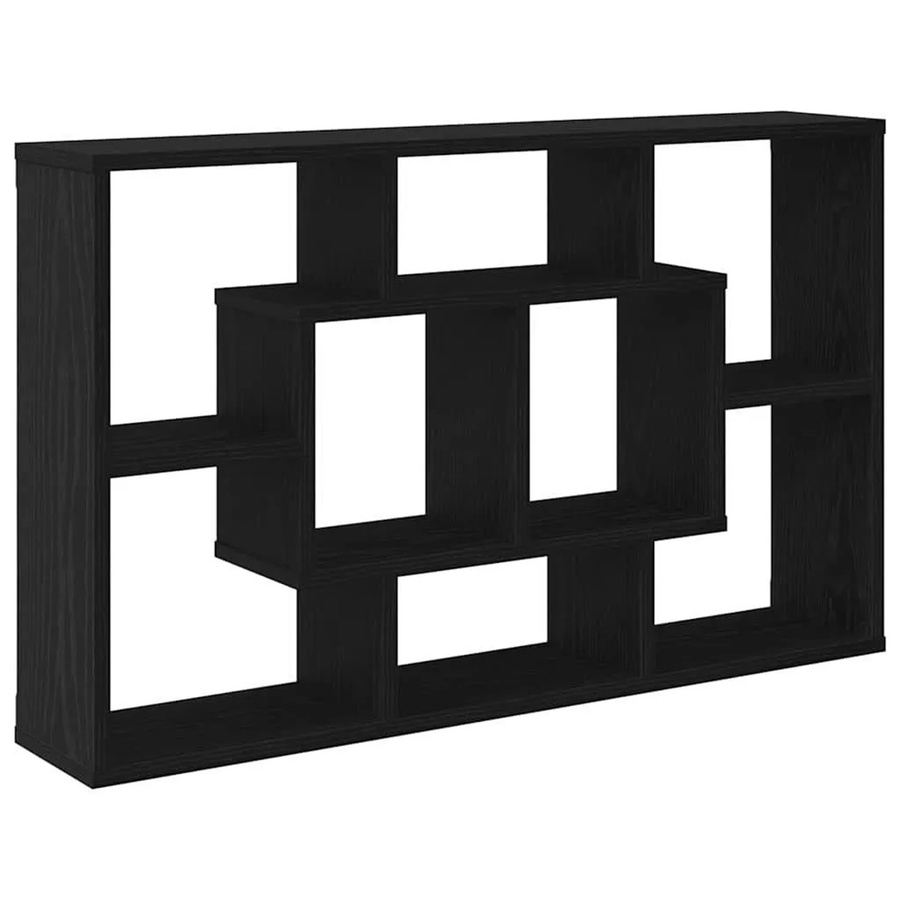 vidaXL Wandregal in Schwarz und Eichen-Optik aus Holzwerkstoff, B/H/T: 85 x 52,5 x 16 cm - Bild 2