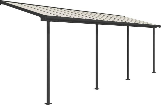 Palram-Canopia Terrassenüberdachung Sierra aus Aluminium mit Polycarbonat-Doppelstegplatten, Anthrazit, Breite: 670 cm, Tiefe: 230 cm - Bild 1