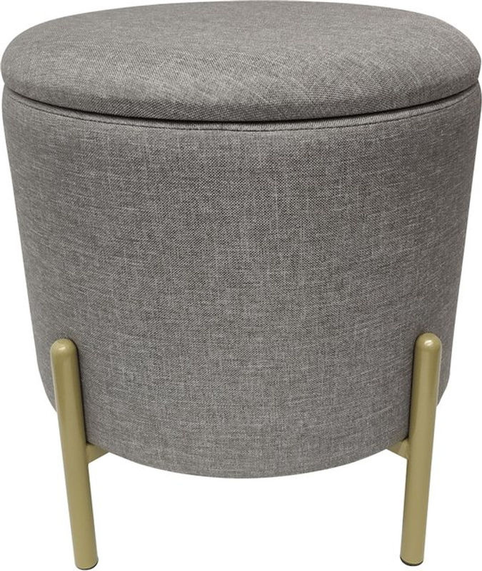 ECHTWERK Sitzhocker Logan mit Samtbezug in Grau und Gold, B/T/H: 36 x 40 x 40 cm - Bild 2