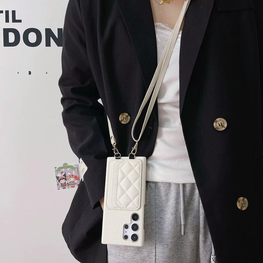 Leder Crossbody Tasche mit Kartenhalter und Handyhülle für Samsung Galaxy S24 S23 S22 Ultra Plus FE A15 A24 A25 A34 A35 A45 A54 A55 in Purple - Bild 2
