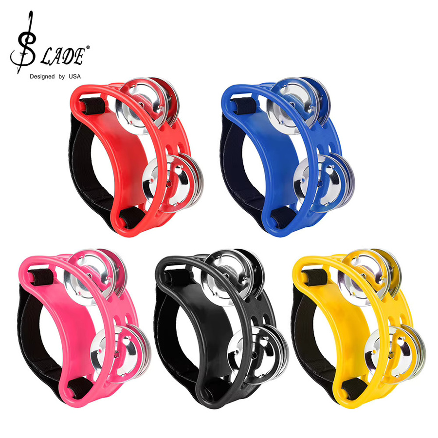 SLADE Mini Fuß Tamburin, Metall, Regenbogenfarben, Percussion Instrument - Bild 6