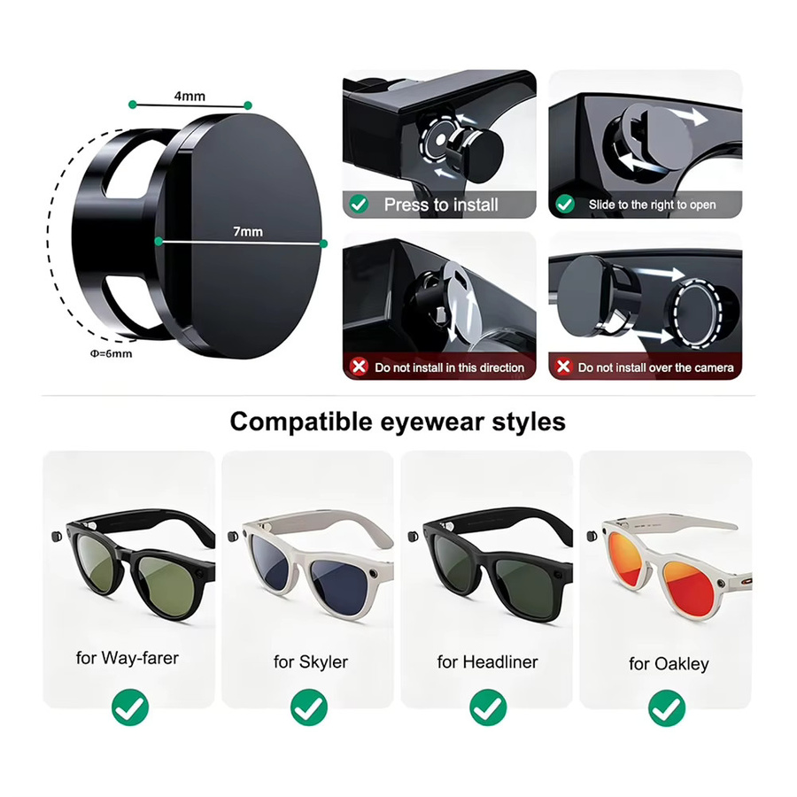 Lichtblocker für Meta Smart Glasses in Schwarz als LED-Abdeckung für die Ray-Ban Meta Kamera zur 100%igen Lichtblockierung für deinen Datenschutz - Bild 4