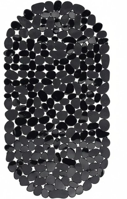 Rutschfeste Badewannenmatte von Relaxdays aus PVC in Schwarz mit Steinoptik, B/T/H: 68 x 36 x 0,5 cm - Bild 1