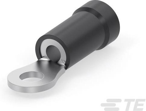 TE Connectivity Ringkabelschuh Schwarz, Querschnitt max. 2,08 mm², Loch-Ø 4 mm, teilisoliert - Bild 1