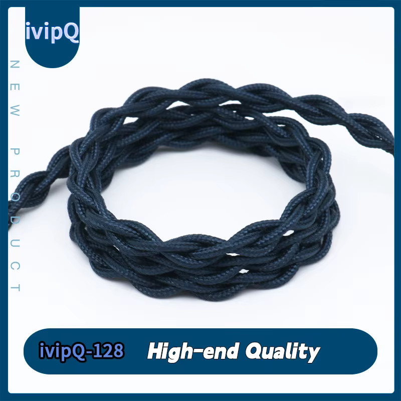 Ivipq Ersatzkabel für In-Ear Kopfhörer aus dunkelblauem Nylon mit gefrorenem Einkristall-Kupfer, 4-adrig, 3,5 mm Klinke zu 3-in-1 MMCX und 2-polig, passend für GK200 und F1Pro - Bild 3