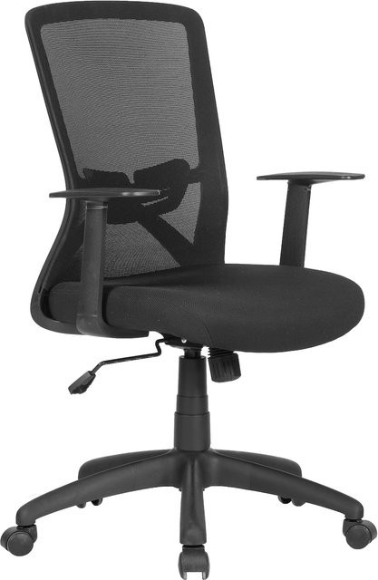 byLIVING Bürostuhl LONG, moderner Chefsessel mit Webstoffbezug und Kunststoff, schwarz, B/T/H: 60,5 x 76,7 x 110 cm - Bild 1