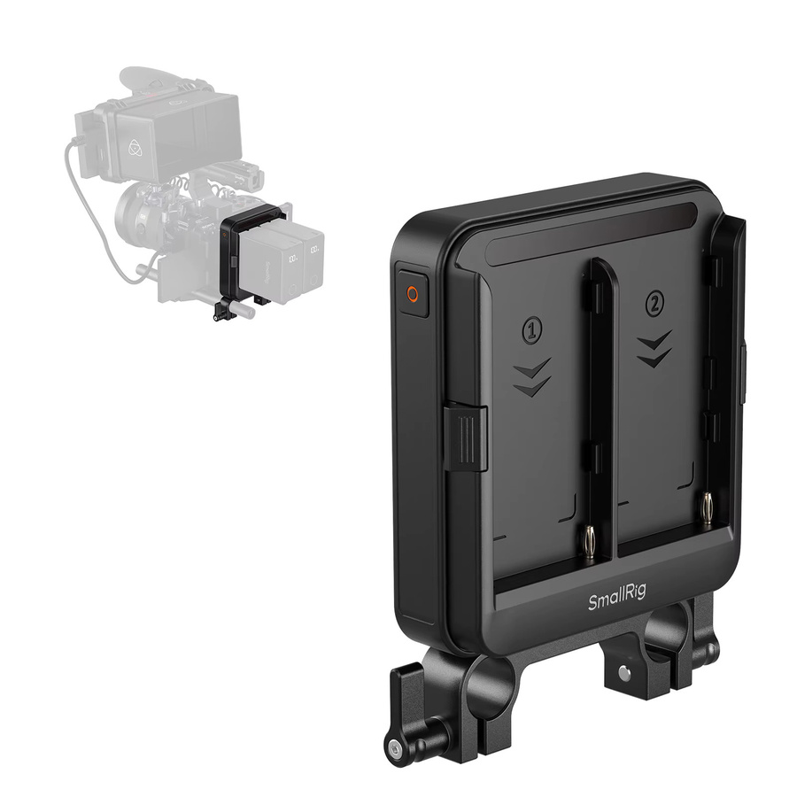 SmallRig Adapterplatten-Set für NP-F Batterien mit 15mm LWS-Stangen, Schwarz, unterstützt UPS D-Tap, DC 5521 und USB-C Anschlüsse - Bild 1
