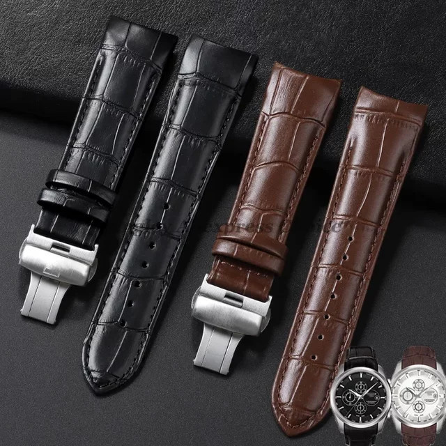 Tissot Uhrenarmband Echtleder, Schmetterlingsschnalle, Unisex - Bild 1