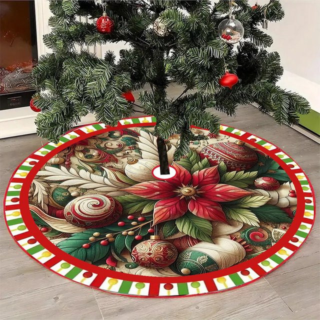 VIKAMA Weihnachtsbaum Dekoration Vintage Color Balls in Rot als hängender Christbaumschmuck - Bild 1