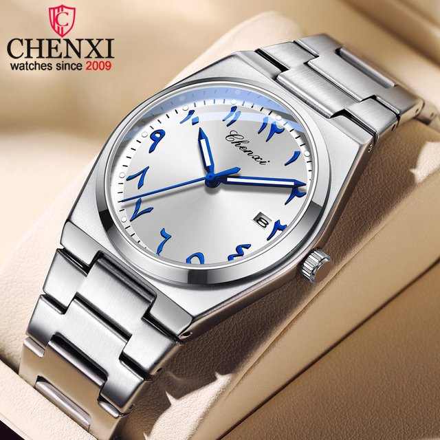 CHENXI Armbanduhr Chronograph, Quarz, Edelstahl, Blau, Herren - Bild 1