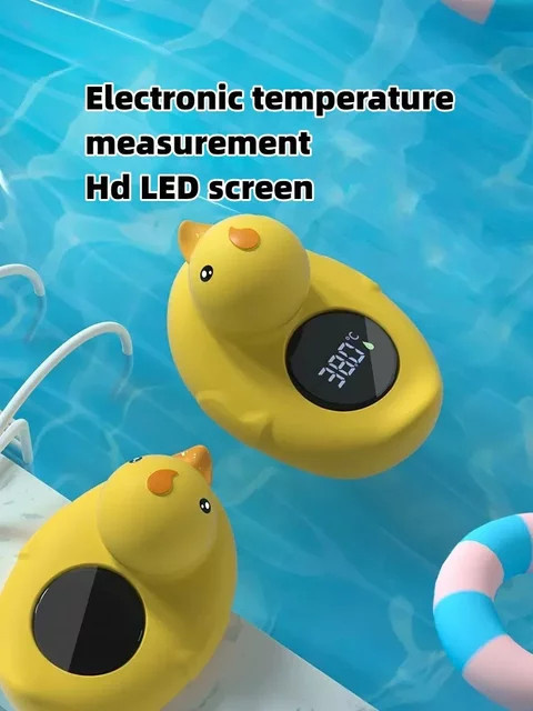 Schwimmendes Baby Badewannen Thermometer in Gelb mit Temperatursensor für die Dusche - Bild 1