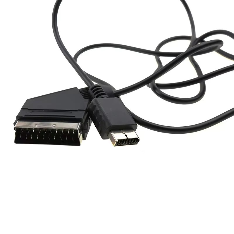 FTBTOC 2er Set RGB SCART AV Kabel für Playstation PS2 PS3 und Xbox Erste Generation in Schwarz, Länge: 1,83 m - Bild 2