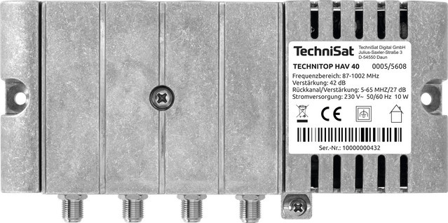 TECHNITOP HAV 40 Breitbandverstärker in Silber - Bild 1