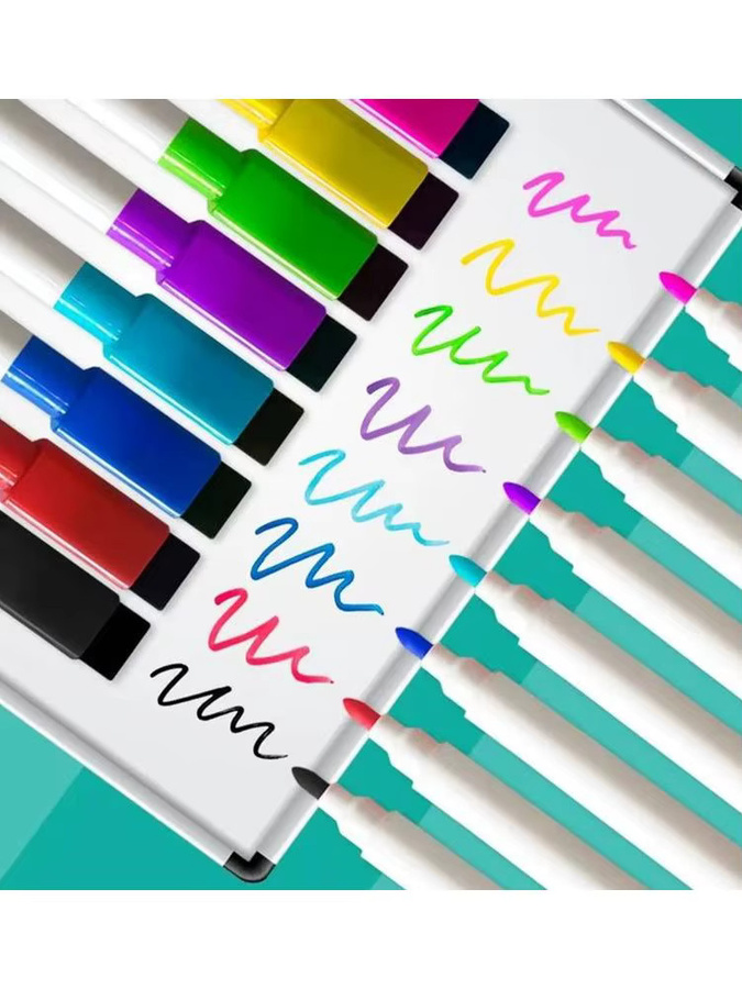 8 Farben löschbare Whiteboard-Stifte mit feiner Spitze und magnetischen Kappen für Schule und Büro, Mehrfarbig - Bild 4